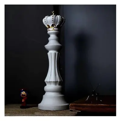 (40cm King White) Luxury Chess Set Home Decoration Resin Chess Pieces Family Board Games Interna