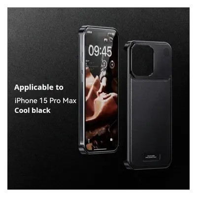 (black, For iPhone Pro) Luxury Aluminum Metal Leather Shell Case For Iphone 15 13 Pro Max Magsaf