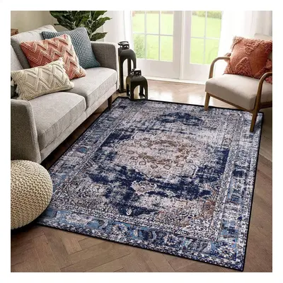 (120 x cm, Retro-navy Blue) vintage carpet living room carpet