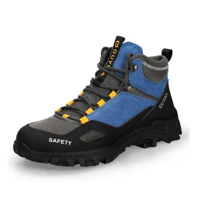 (blue, 38) Work Safety Boots Anti-smash Anti-puncture Work Sneakers Waterproof Boots Indestructi