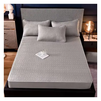 (grey, Mattress Cover(180x200cm)) High-quality Thick Quilted Double Bed Sheet Mattress Cover Sof