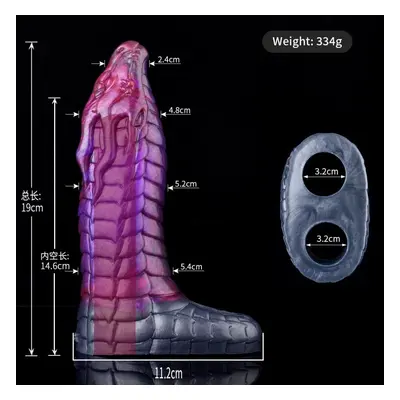 (N-PT5153) Silicone Delay Ejaculation Cock Sleeve Enlarger Reusable Soft Big Knot G-spot Stimula