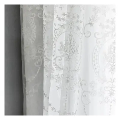 (W300cm x L270cm) Pc Embroidered White Tulle Curtain Popular Elegant European Design Nuan Series