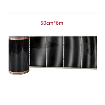 (50cm*6m) 220v Far Infrared Underfloor Heating Film Kit 220w/m2 50cm Width Electric Carbon Fiber