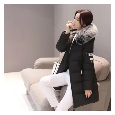 (black, XL) New Winter Slim Down Cotton Padded Jacket Women&apos;s Thickened Cotton Padded Jacke