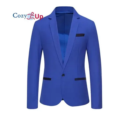 (blue, XL) Cozy Up Men&apos;s Slim Fit Suit Separates,single Breasted Solid Jacket Vest Pants