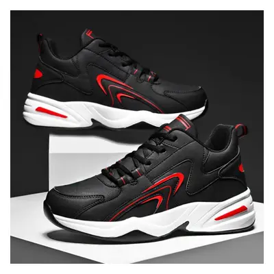 (black,red, 44) Fashion Sports Casual Shoes Men&apos;s Air Cushion Student Running Shoes