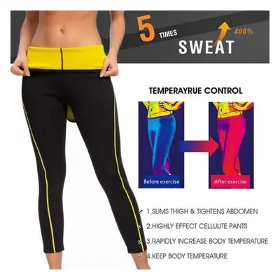 (black, L) Neoprene Slimming Pants Women Adjustable High Waist Trainer Belt Sauna Sweat Yoga Leg