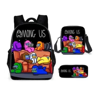 Among Us School Bag Backpack Backpack+Shoulder Bag+Pen Box