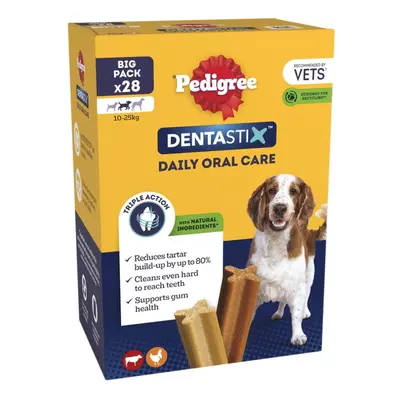 DentaStix - Daily Dental chews for medium Dogs (10-25 kg) , Pedigree Dentastix sticks (Pack of 4