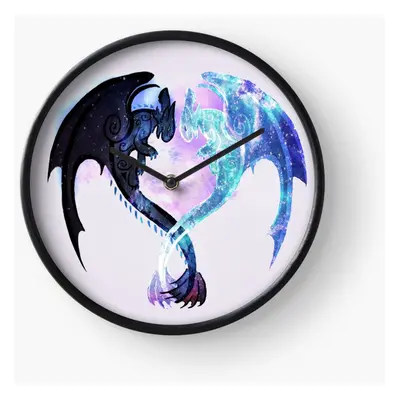 (Dragon Heart Toothless and Light Fury=2775) Wall Clock Inch Funny Mantel & Tabletop Art Decor f