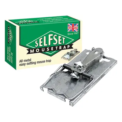 Selfset Mouse Trap (Classic Design, Rust-Resistant Springs, Galvanised Metal Rodent Pest Trap fo