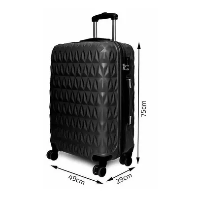 (Black, Large) Hampton & Stewart Diamond Design HardShel Suitcase