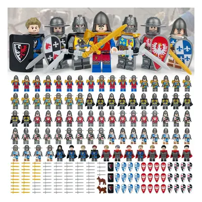 84 Medieval Knights, Military Dragon Soldiers, Medieval Castle Building Blocks Dolls Toys