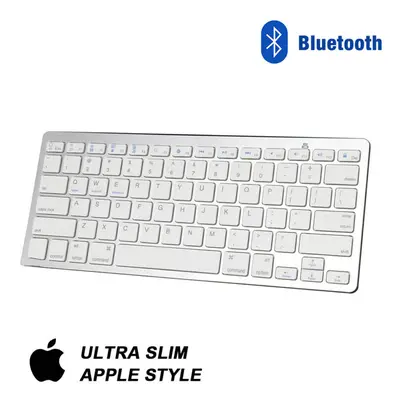 White Slim Wireless Bluetooth Keyboard For Apple Ipad Android Tablet