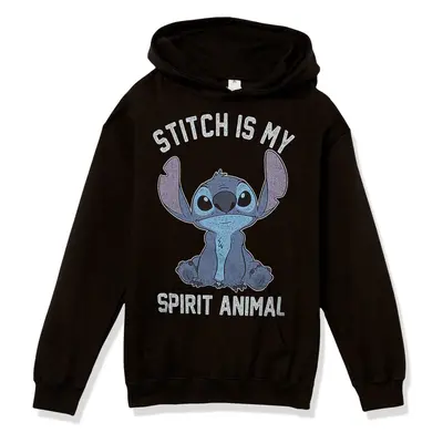 Disney Boy's Stitch Spirital Animal Hoodie Black Medium