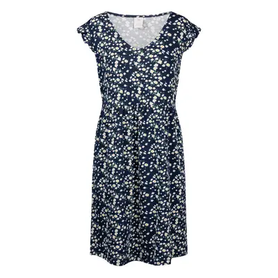 (16, Navy Print) Trespass Womens Casual Printed Jersey Dress Gertha