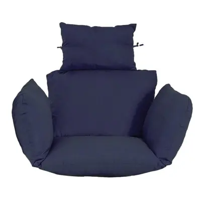 (Navy Blue) Patio Rattan Swing Garden Weave Hanging Egg Chair Wcushion In Or Pad Outdoor