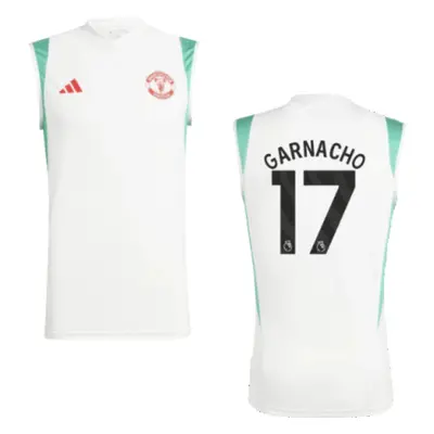 (L) Man Utd Sleeveless Jersey (White) (Garnacho 17)