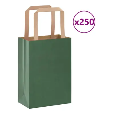 (green, x x cm/ pcs) vidaXL Paper Bags pcs with Handles White 21x11x28 cm Paper Grocery Bag