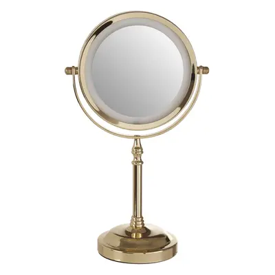 Premier housewares Cassini Gold Colour Iron LED Table Mirror