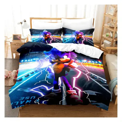 (10) Sonic Bed Sheet Quilt Cover Three-piece Set