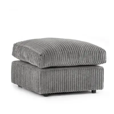 (Grey, Footstool ) Luxor Jumbo Cord Seater Corner Sofa