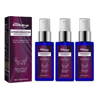 3pcs Gynecomastia Reduction Spray Massage Chest Fat Burner Breast Tightening For Men