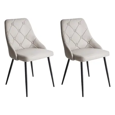 Set of Dining Chairs VALERIE Faux Leather Light Grey