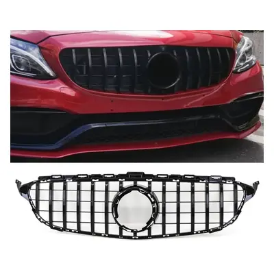 Mercedes C Class W205 Front Bumper Grille Gloss Black AMG Panamericana GT Style