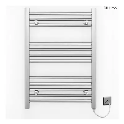 (500 x 700mm (BTU: 755)) Chrome Electric Bathroom Towel Rail Radiator