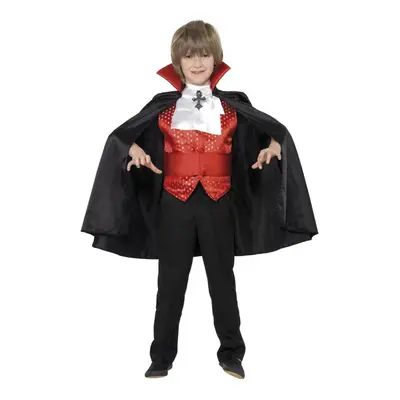 (7-9 Years, Black/Red) Smiffys Boys Dracula Costume Set