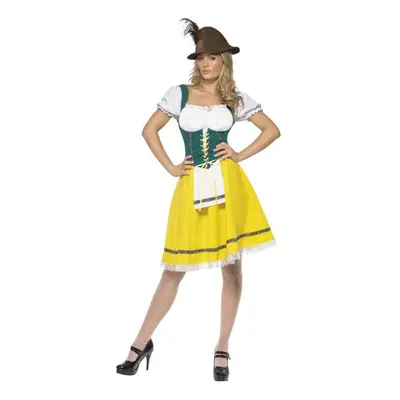 (XL, Yellow/White/Green) Smiffys Womens/Ladies Oktoberfest Costume Dress