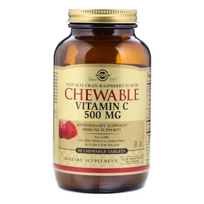 Solgar, Chewable Vitamin C, Natural Cran-Raspberry Flavor, mg, Chewable Tablets