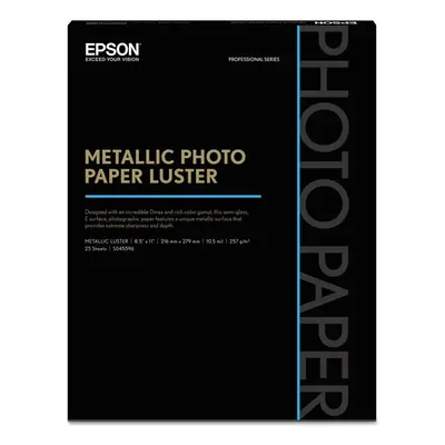 Epson Professional Media Metallic Luster Photo Paper 10.5 Mil 8.5 X White 25/Pack