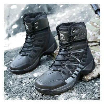 (black, 45) Tuinanle Men Winter Boots Warm Waterproof Sneakers Outdoor Activities Snow Work Boot