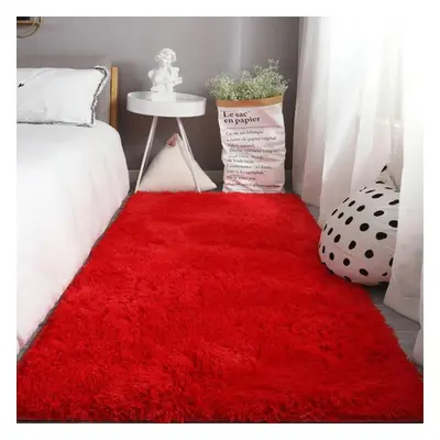 (red, 160*200cm) Carpet Bedroom Bedside Carpet Plush Living Room Full Floor Mat Girl Ins Room Di