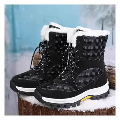 (black, 36) Tuinanle Snow Boots Plush Warm Ankle Boots For Women Winter Shoes Waterproof Boots