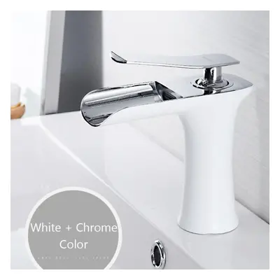 (white,silver) Basin Faucets Waterfall Bathroom Faucet Single Handle Basin Mixer Tap Bath Antiqu