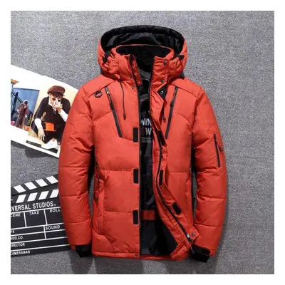 (red, XXXXL) Winter Thickn Men Down Coats Snow Parkas Detachable Warm Down Jackets Outerwear