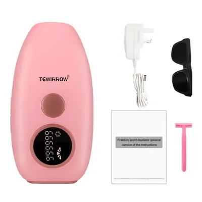 (pink, UK Plug) Tewirrow Ipl Hair Removal With 360surround Cooling System Permanent Hair Remover