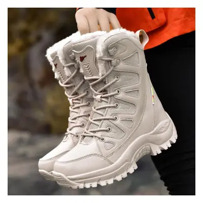 (beige, 39) Tuinanle Men High Quality Winter Thickness Boots Keep Warm Men&apos;s Boots Outdoor 