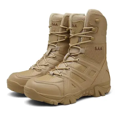 (tan, 41) Tuinanle Snow Boots Men Lace Up Casual High Top Men&apos;s Boots Waterproof Winter Boo