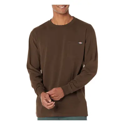 Dickies Men's Long Sleeve Heavyweight Crew Neck Chocolate Brown Medium