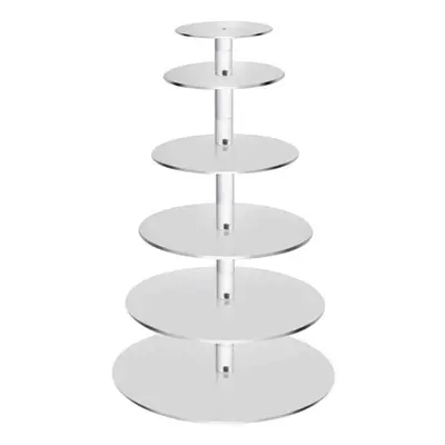 (as the picture, Layer) Sw 3/4/5/6 Tier Cake Stand Transparent Glass Display Tray Rack Decoratio