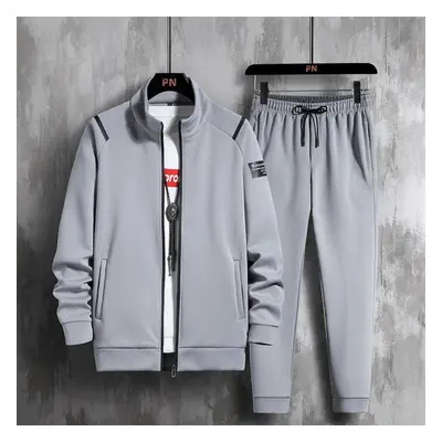 (grey, XXXL) -color Casual Loose Fit Suit Large Sports Suit Sweater +pants Two -piece Set -8xl