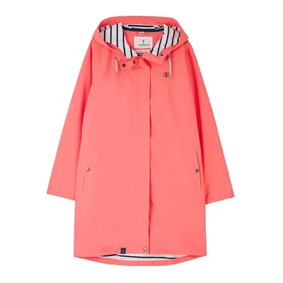 (10, Deep Coral) LightHouse Women's Long Beachcomber Jacket - Ladies 3/4 length Windproof Spring