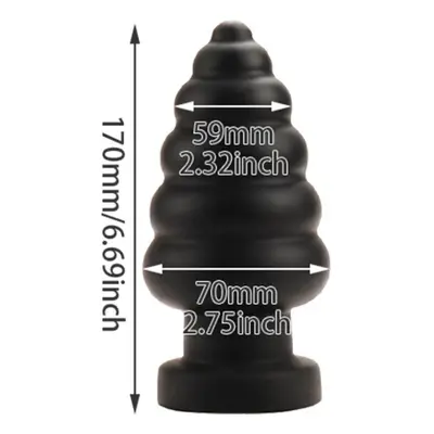 (PX266-Black) Anal Plug Sex Shop Big Butt Plug With Powerful Sucker Female Masturbation Tool Ana