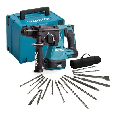 Makita DHR242ZJ 18v LXT SDS Rotary Hammer Drill + Piece Bit Set Point Chisel