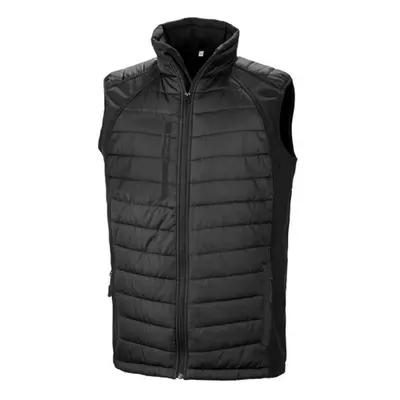 (L, Black) Result Genuine Recycled Unisex Adult Compass Softshell Padded Gilet